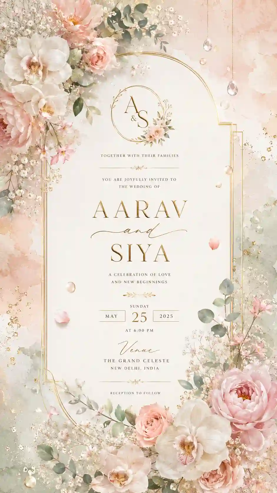 Vertical Wedding Card Mast 03